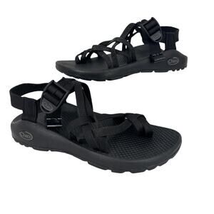 Chaco Sandals Womens Size 7 Black Strappy Z Cloud X2 Sporty Toe Wrap Shoes